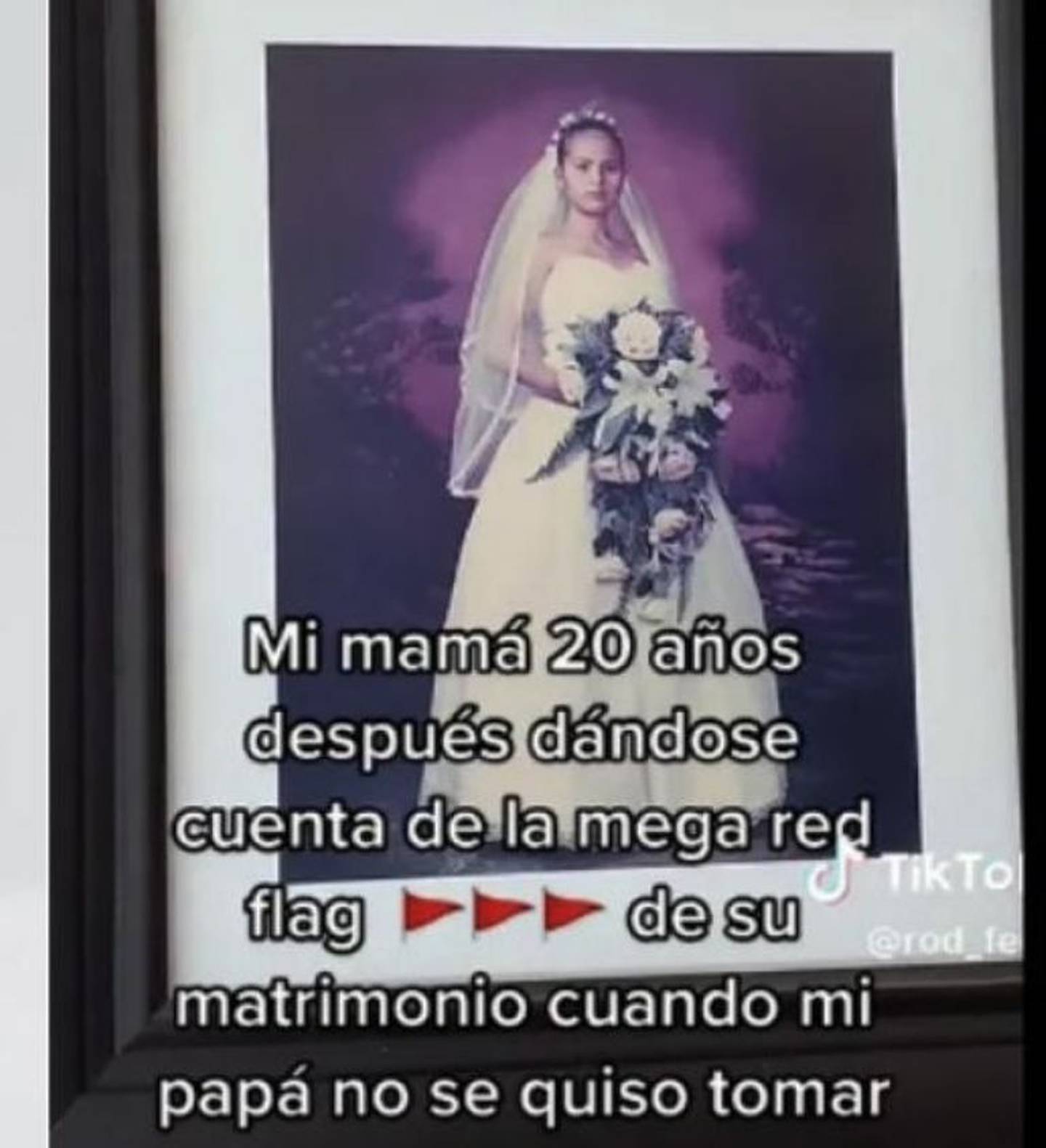 Esta foto la compartió la hija de la novia, confesó que no cree en el amor