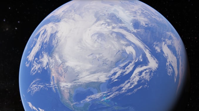 Gran parte de EEUU está cubierto por la tormenta invernal, según muestra las imágenes satelitales de Google Earth