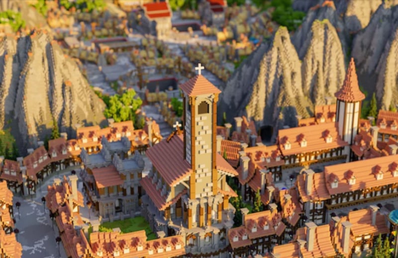 Uno de los escenarios de Minecraft construidos por Sulikowski.