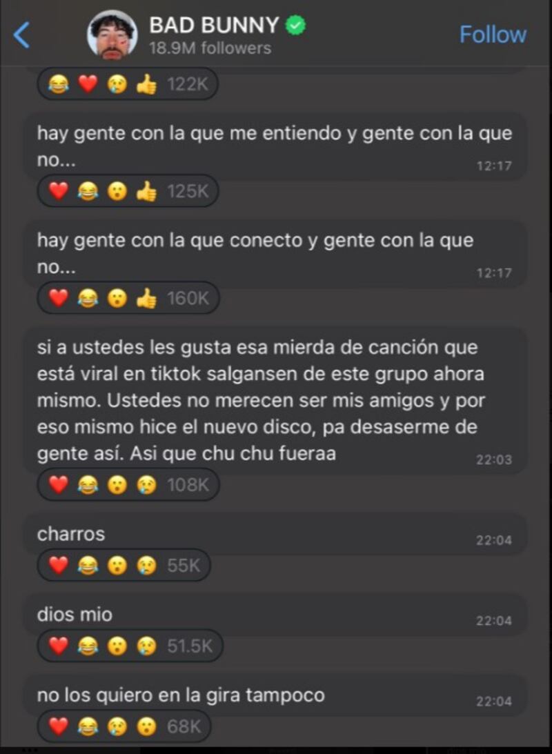 Bad Bunny se descargó con todo por la canción que imita su voz con IA